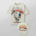 YoungLA Heavyweight Acid Wash Oversized Tee – Tren Tech Skull & Flames Graphic