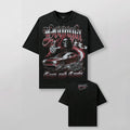 YoungLA Heavyweight Acid Wash Oversized Tee – Reaper & Muscle Car Graphic