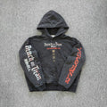 YOUNGLA- Washed Black Attack on Titan Anime Graphic Pullover Hoodie