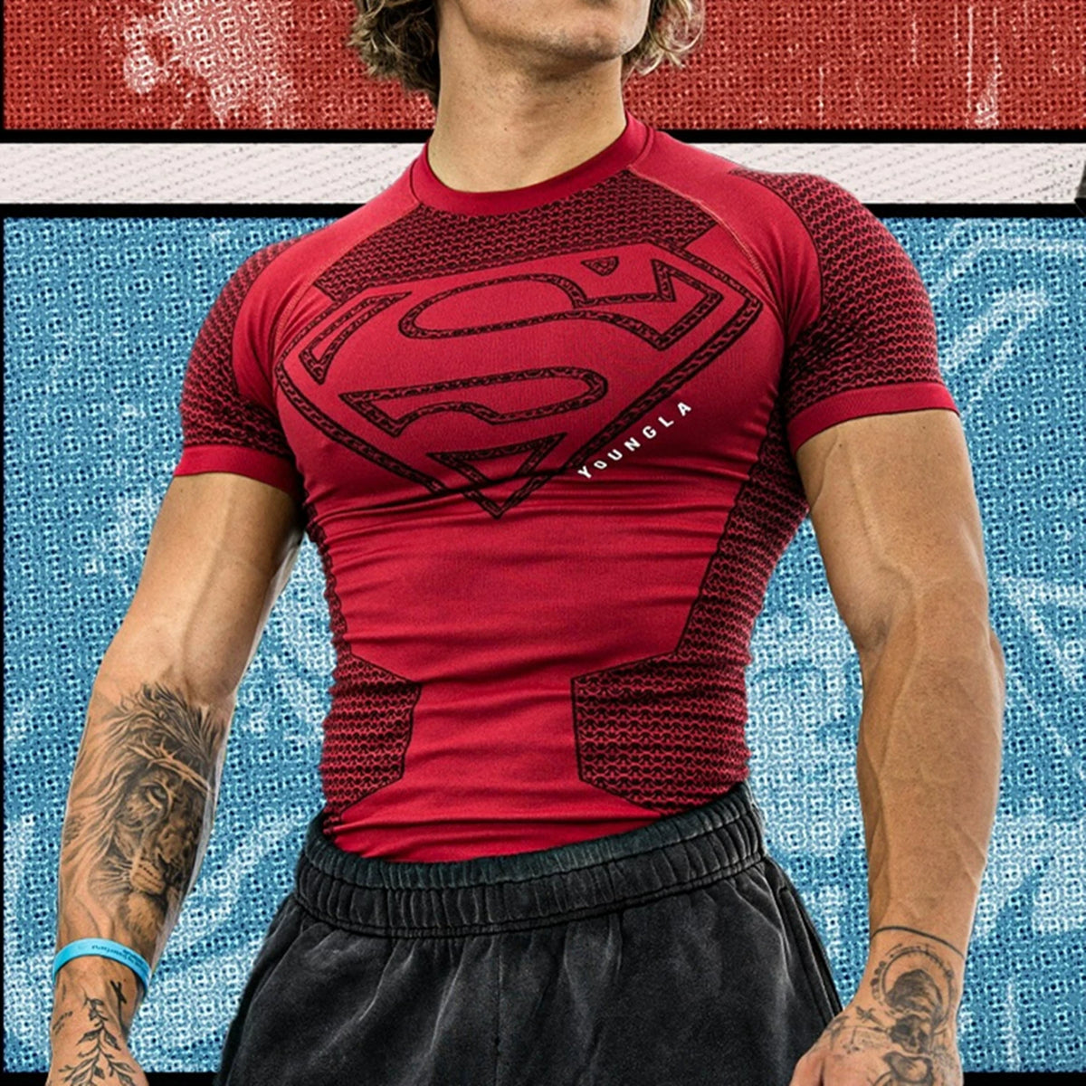 Essential Engineered Panel Seamless Training Short Sleeve – Crimson Red Superman Edition