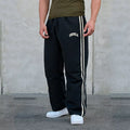 YoungLA Contrast Piping Training Track Pants – Jet Black Edition