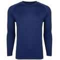 YOUNGLA- Navy Blue Raglan Long-Sleeve Gym Shirt