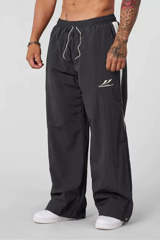 YOUNGLA Men's Side Piping Track Pants