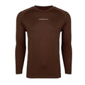 YOUNGLA- Brown Raglan Long-Sleeve Gym Shirt