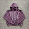YOUNGLA- Washed Purple Graphic Pullover Hoodie
