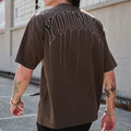 YoungLA Heavyweight Acid Wash Oversized Tee – Washed Brown Drip Arc Back Artwork
