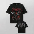 YoungLA Heavyweight Acid Wash Oversized Tee – Mechanical Piston Skull Graphic
