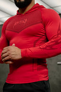 YOUNGLA- Red Fitted Long Sleeve Performance Shirt