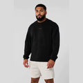 YOUNGLA- Black Oversized Long-Sleeve Sweatshirt