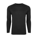 YOUNGLA- Solid Black Raglan Long-Sleeve Gym Shirt