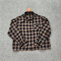 YOUNGLA Yellow Brown Plaid Long-Sleeve Shirt