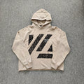 YOUNGLA- Washed Beige Graphic Pullover Hoodie
