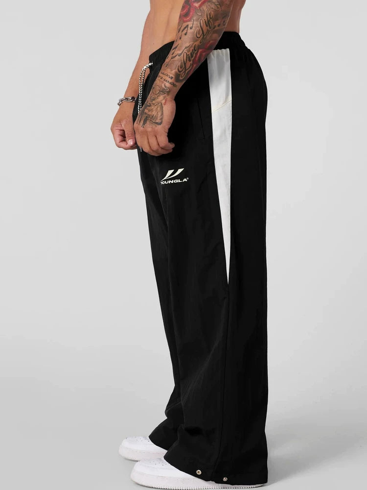 YOUNGLA Men's Side Piping Track Pants