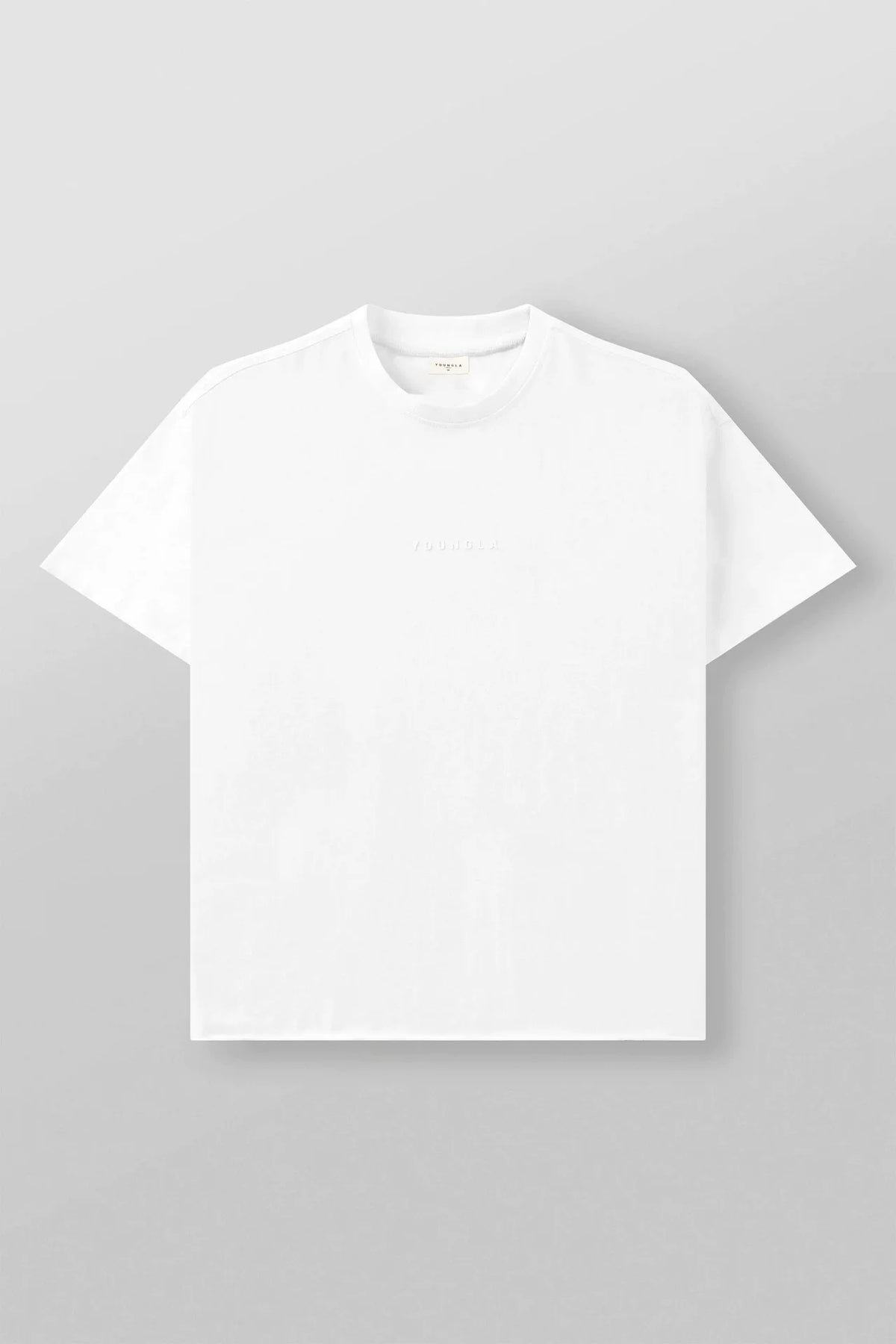 YoungLA Heavyweight Oversized Tee – Clean White Minimal Chest Logo