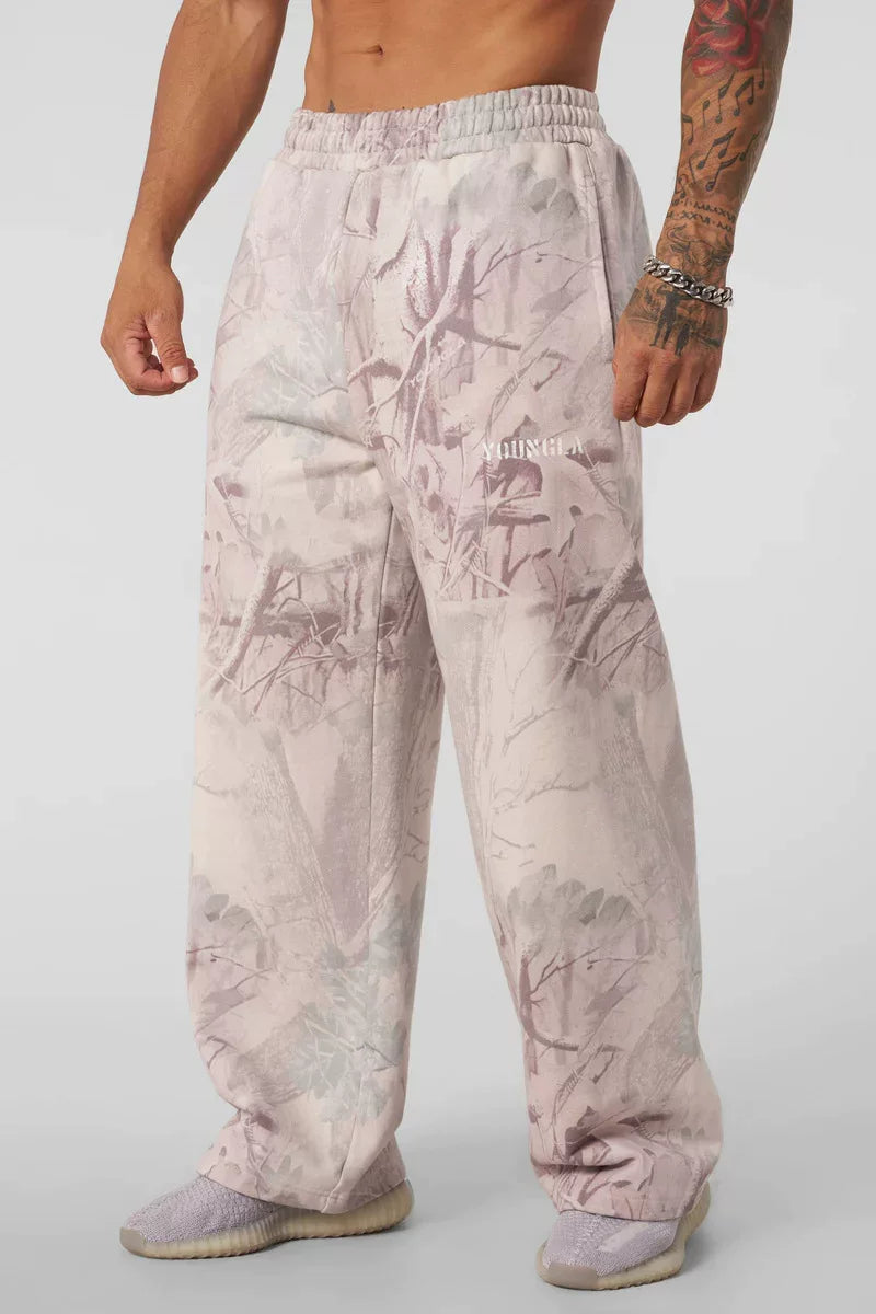 YOUNGLA Men's Relaxed Fit 3D Digital Tree Camo Sweatpants
