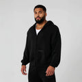 YOUNGLA- Black Zip-Up Hoodie Sweatshirt
