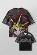 YoungLA x Yu-Gi-Oh! Oversized V-Neck Mesh Jersey – Black & Purple Yugi Graphic