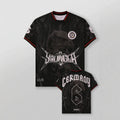 YoungLA Heavyweight Oversized Soccer Jersey – Germany Black / Metallic Eagle & Skull