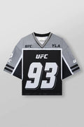 YoungLA x UFC Oversized V-Neck Mesh Jersey – Grey / Black "93" Graphic