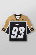 YoungLA x UFC Oversized V-Neck Mesh Jersey – Gold / Black "93" Graphic