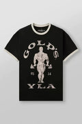 YoungLA Vintage Gold's Gym Graphic Tee – Black / Cream Contrast Ringer